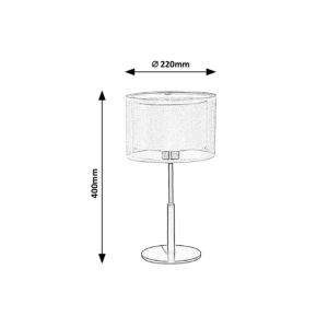 Desk lamp ANETA 1 x E27, Black metal / Beige textile