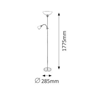 Lantern DIANA E27 G45 1x + 1 x E14, Satin chrome metal / White plastic, glass